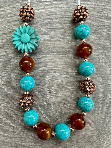 Flowers- turquoise daisy statement