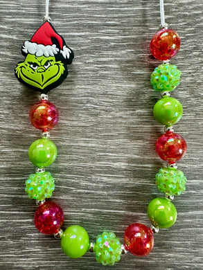 Christmas Characters- Grinch skinny statement necklace