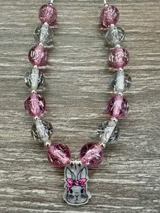 Spring- bow bunny pendant