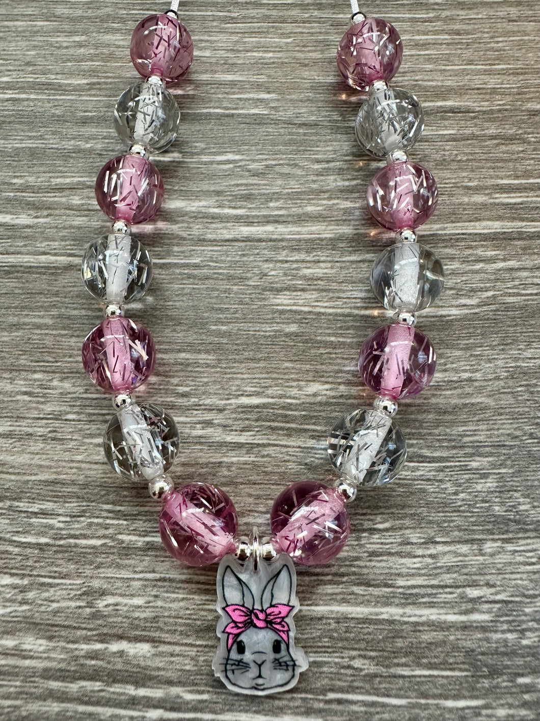 Spring- bow bunny pendant