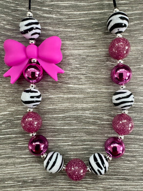 Paws & Claws- zebra bow statement