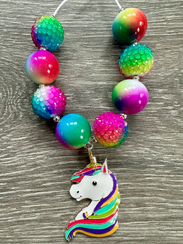 Rainbow unicorn pendant