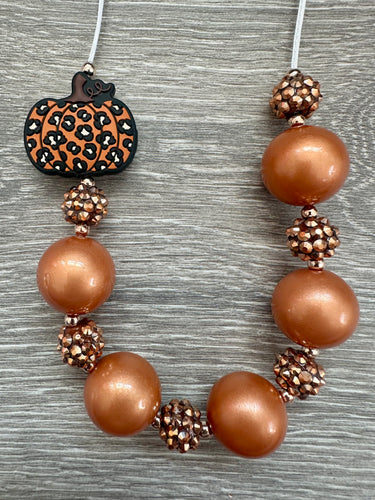 Fall- leopard pumpkin mixed size statement