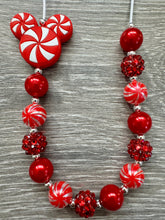 Load image into Gallery viewer, NOTW- Christmas Characters- red Mickey peppermint statement necklace