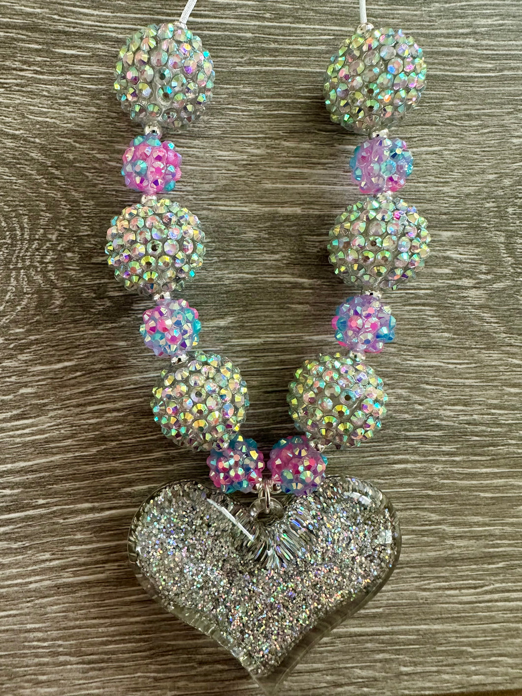Valentine- glitter heart pendant