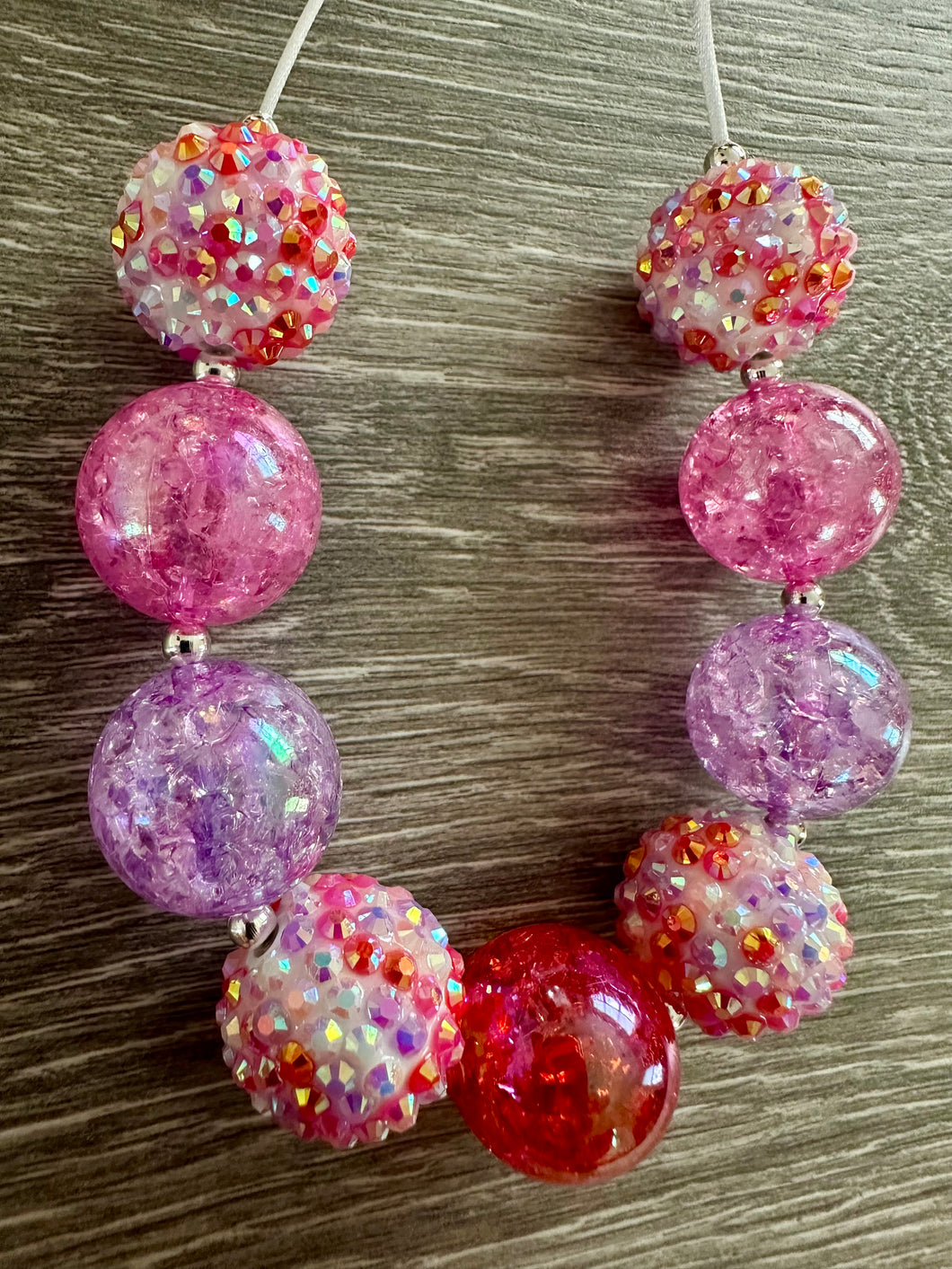 Valentine- crackle & rhinestone