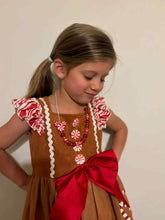 Load image into Gallery viewer, NOTW- Christmas Characters- red Mickey peppermint statement necklace