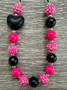 Anti-Valentine’s Day- pink & black heart statement