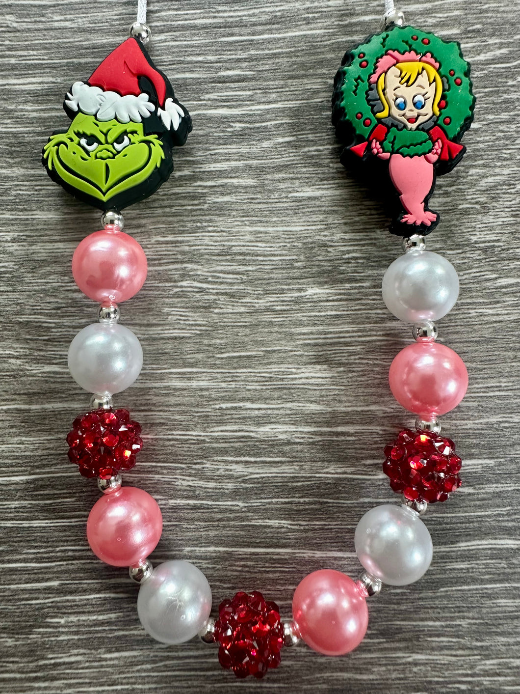 Christmas Characters- Grinch & Cindy Lou statement necklace