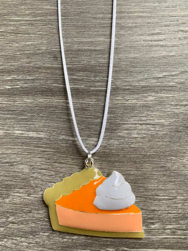 Fall Food- pumpkin pie pendant only