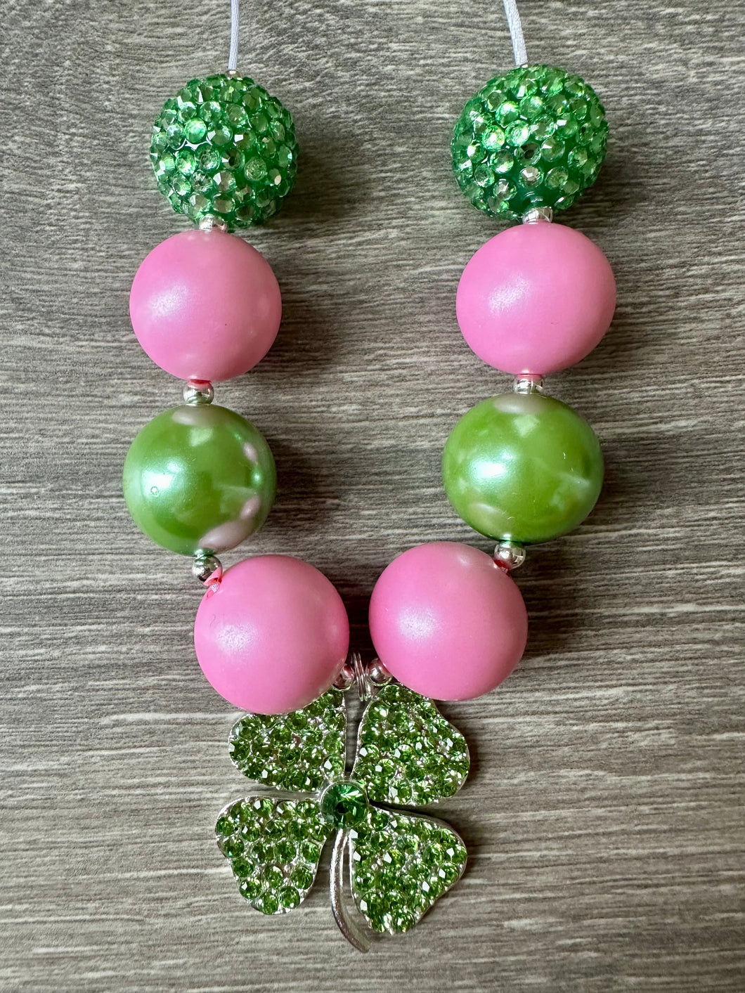 St. Patrick’s Day- pink clover pendant