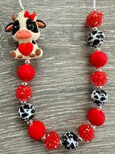Load image into Gallery viewer, Valentine’s Day- cow statement necklace