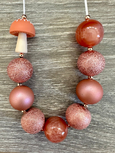 Forest Friends- rose gold mushroom statement
