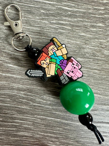 Coming to Theaters- Minecraft zipper pull keychain