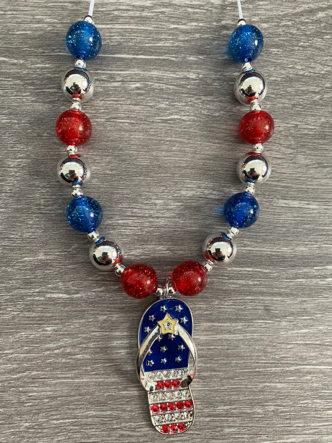 Red, White & Blue- flip flop pendant