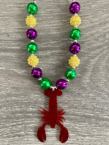 Mardi-Gras- crawfish pendant