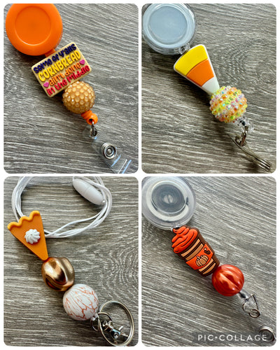 Fall Food- lanyard and badge reels