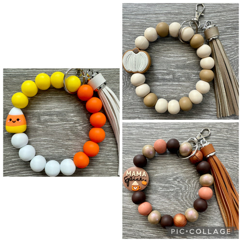 Fall Food- wristlet keychains