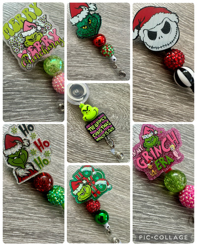Christmas Characters- retractable badge reels