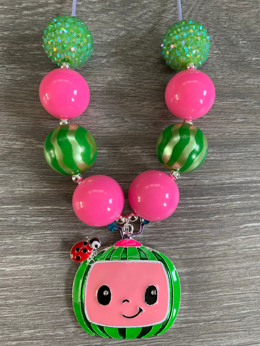 Cocomelon pink & green pendant