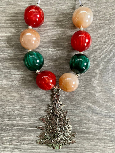 Holiday- silver tree pendant