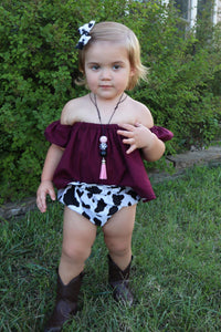 Farm- cow pink tassel