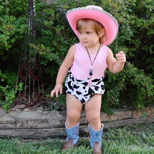 Farm- cow pink tassel