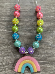Pastel rainbow skinny pendant