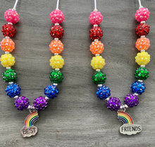 Load image into Gallery viewer, Friends- Best Friends rainbow pendant set