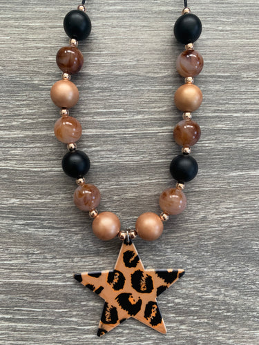 Leopard star pendant