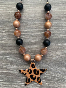 leopard star pendant